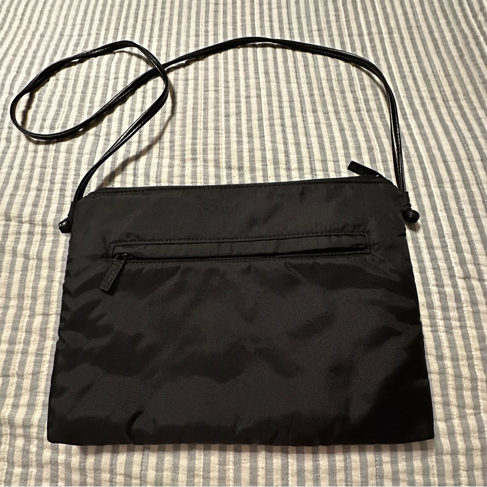 Bags by Pinky Black Nylon Crossbody Bag‎ Zippered Made in USA Minimalist Travel